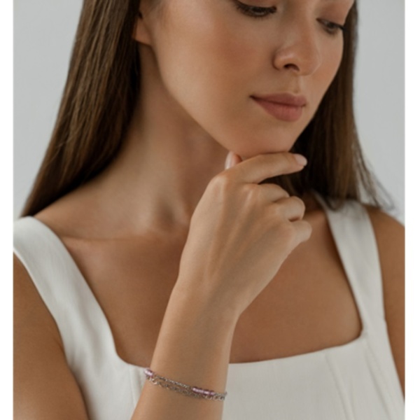 Браслет из серебра с аметистами